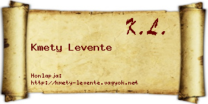 Kmety Levente névjegykártya